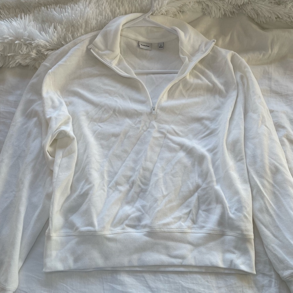 Aritzia White Quarter Zip- S